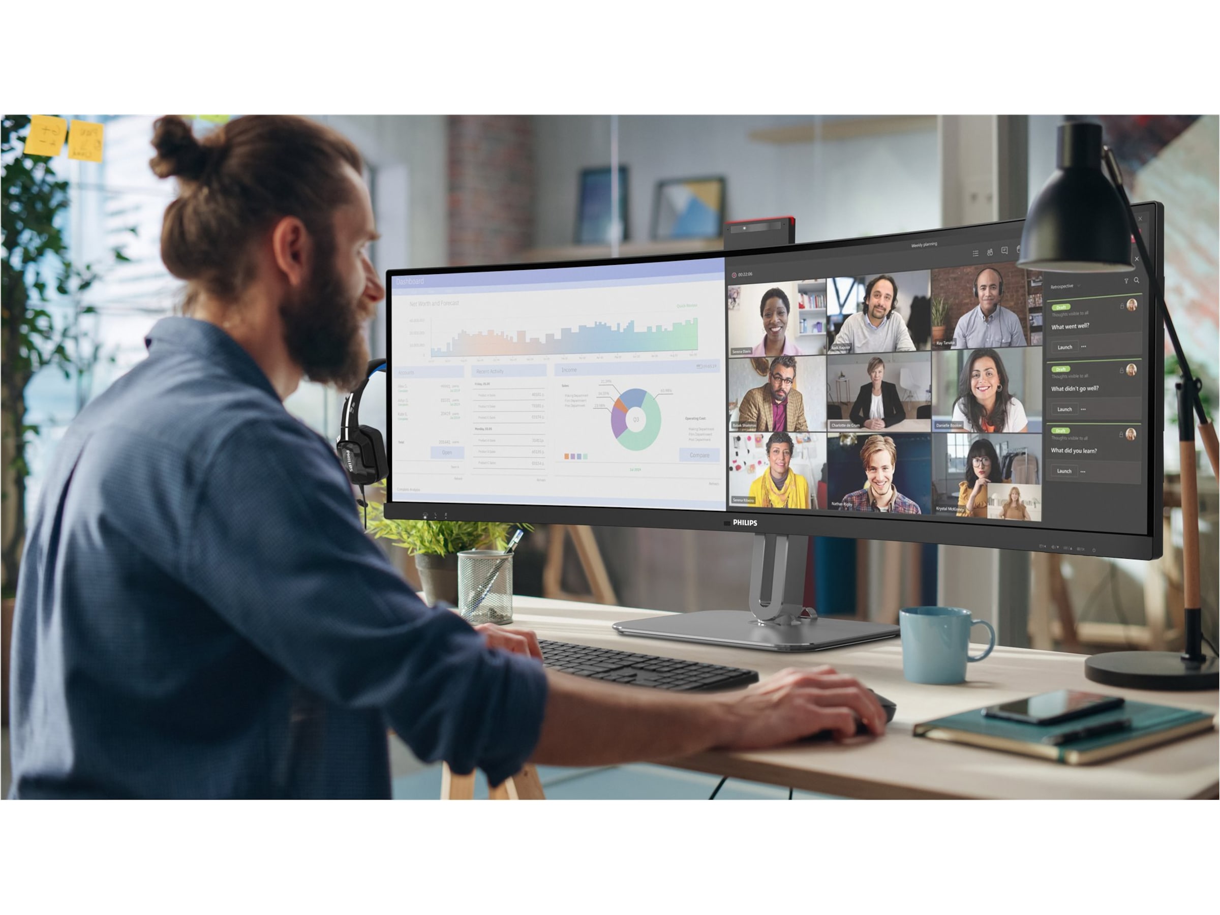 Philips 49" curved skärm 49B2U6900CH/00 Bildskärmar