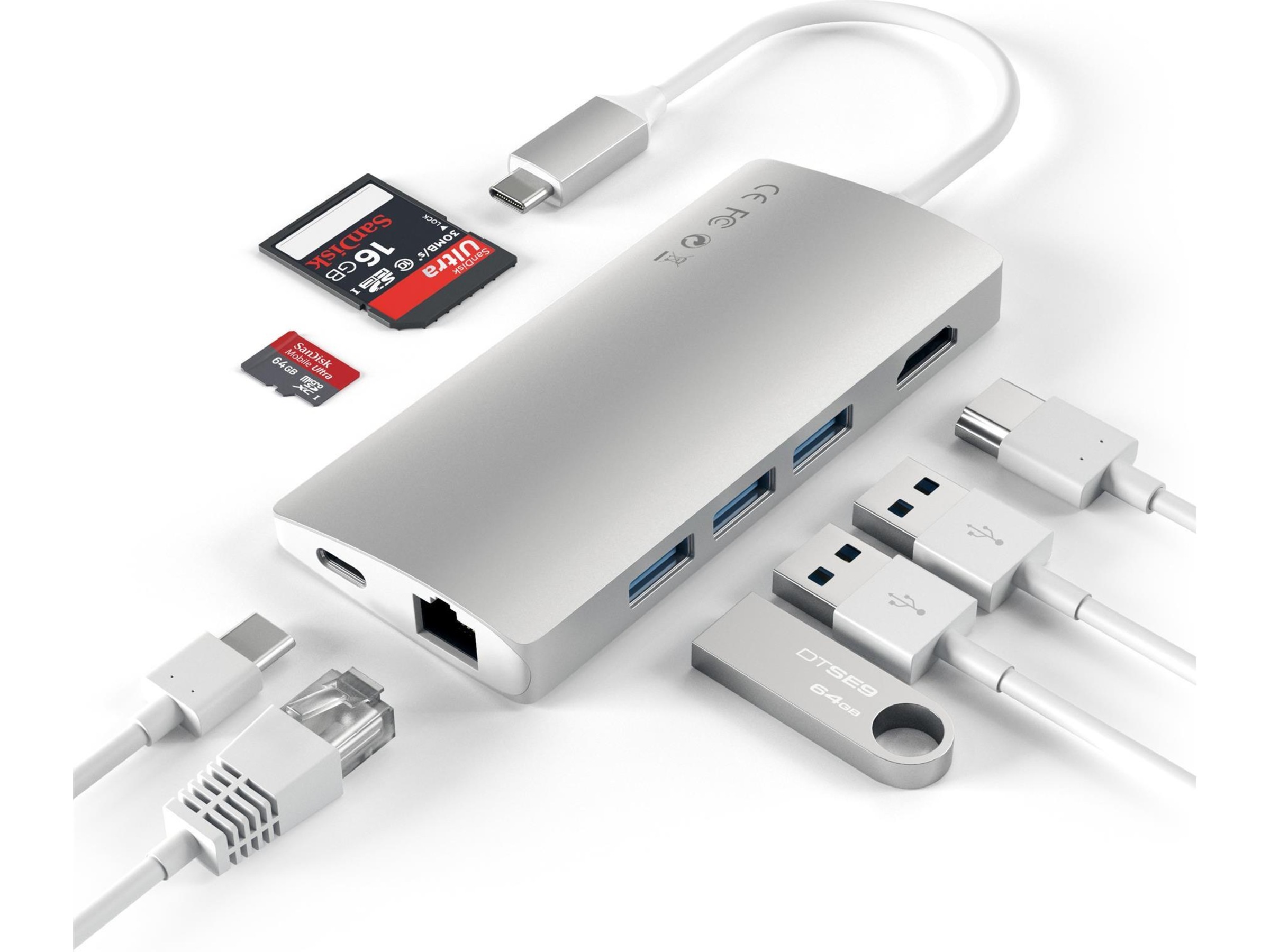 Satechi MultiPort 4K Docking V2 (silver) Dockningsstation och USB-hub