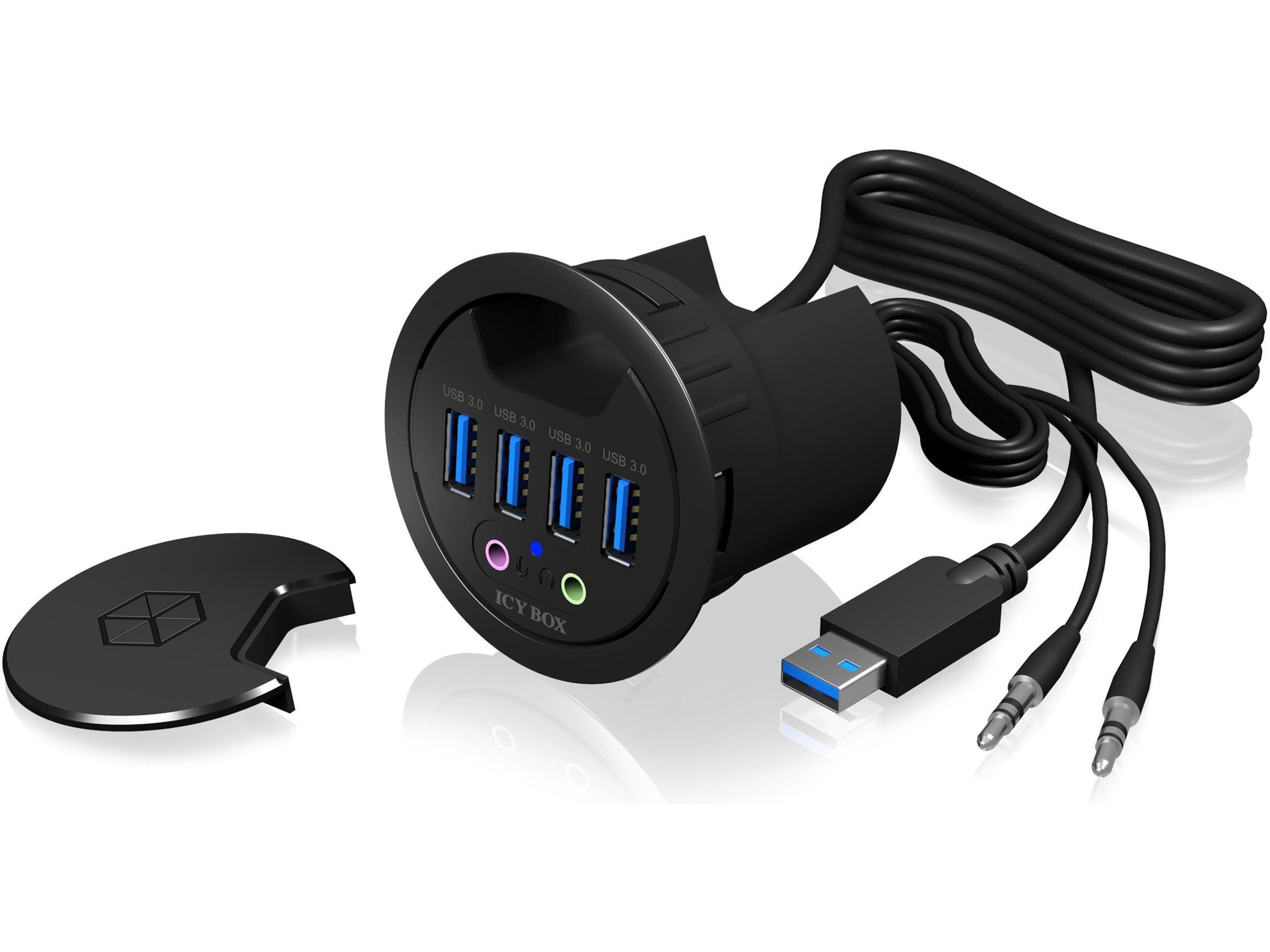 ICY BOX 4 Port USB 3.0 InDesk Hub USBhub Komplett.se