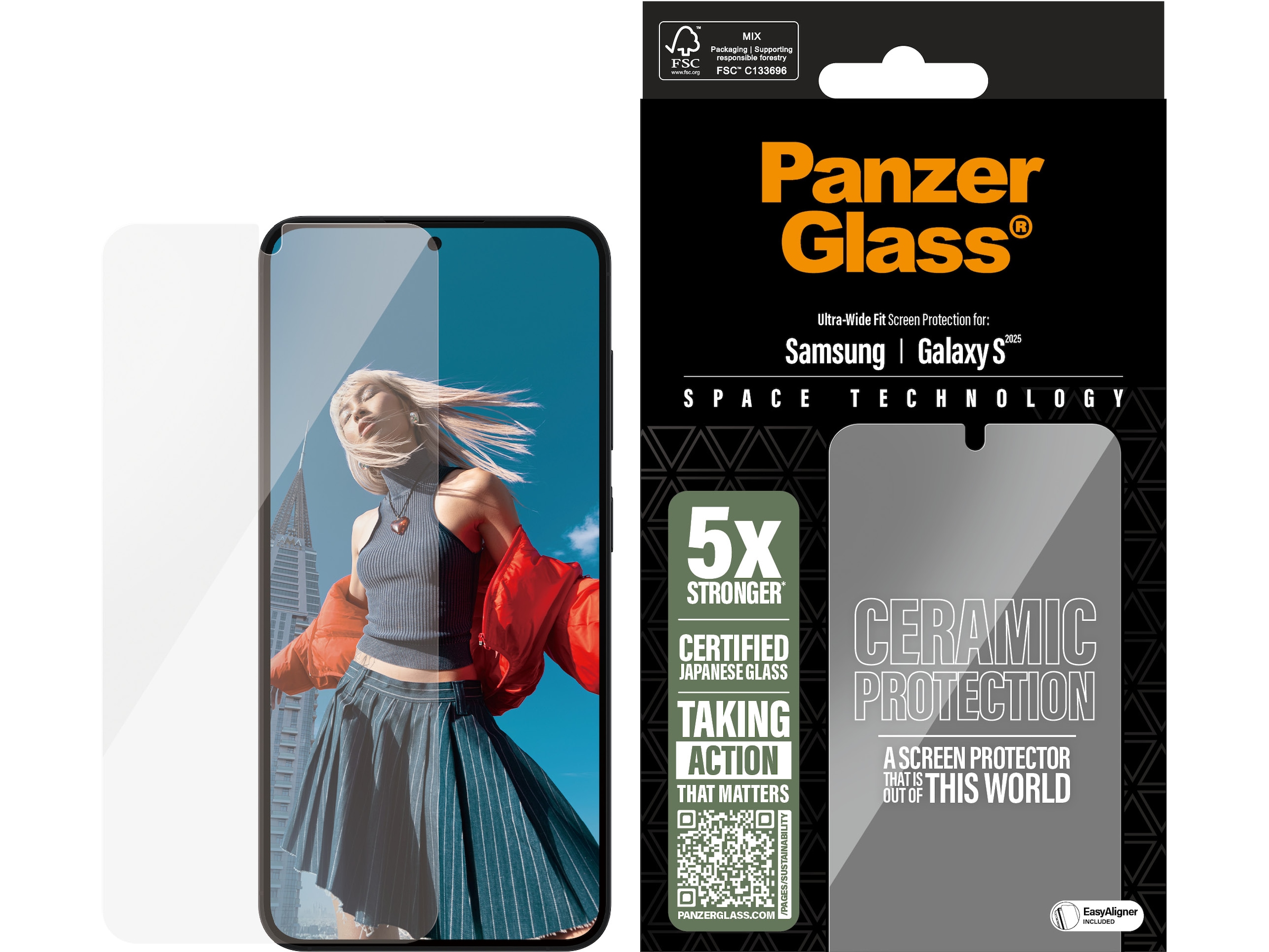 PanzerGlass Galaxy S25 Ceramic skärmskydd Skärmskydd mobiltelefon