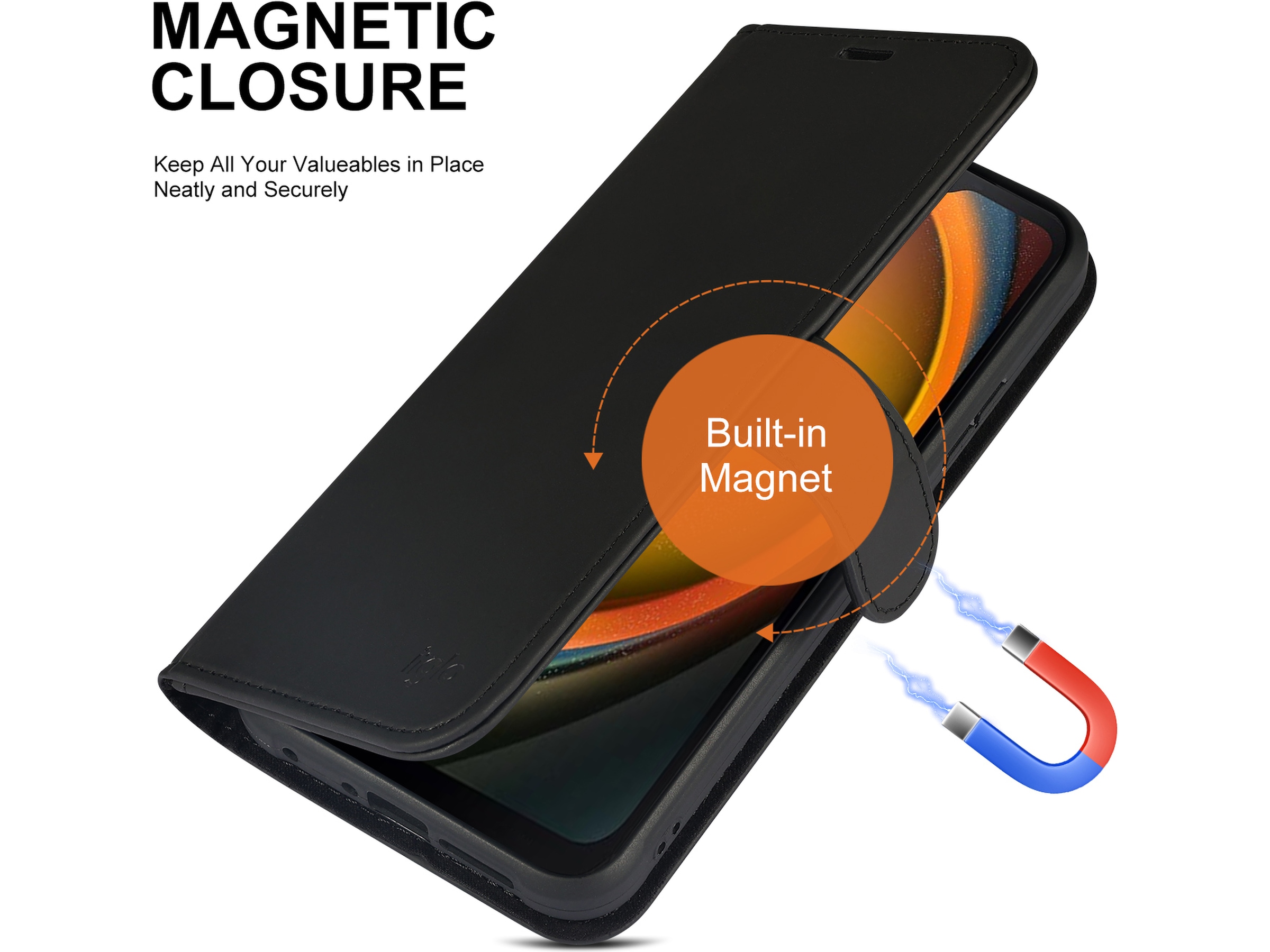 iiglo Samsung XCover 7 Plånboksfodral (svart) Mobilskal