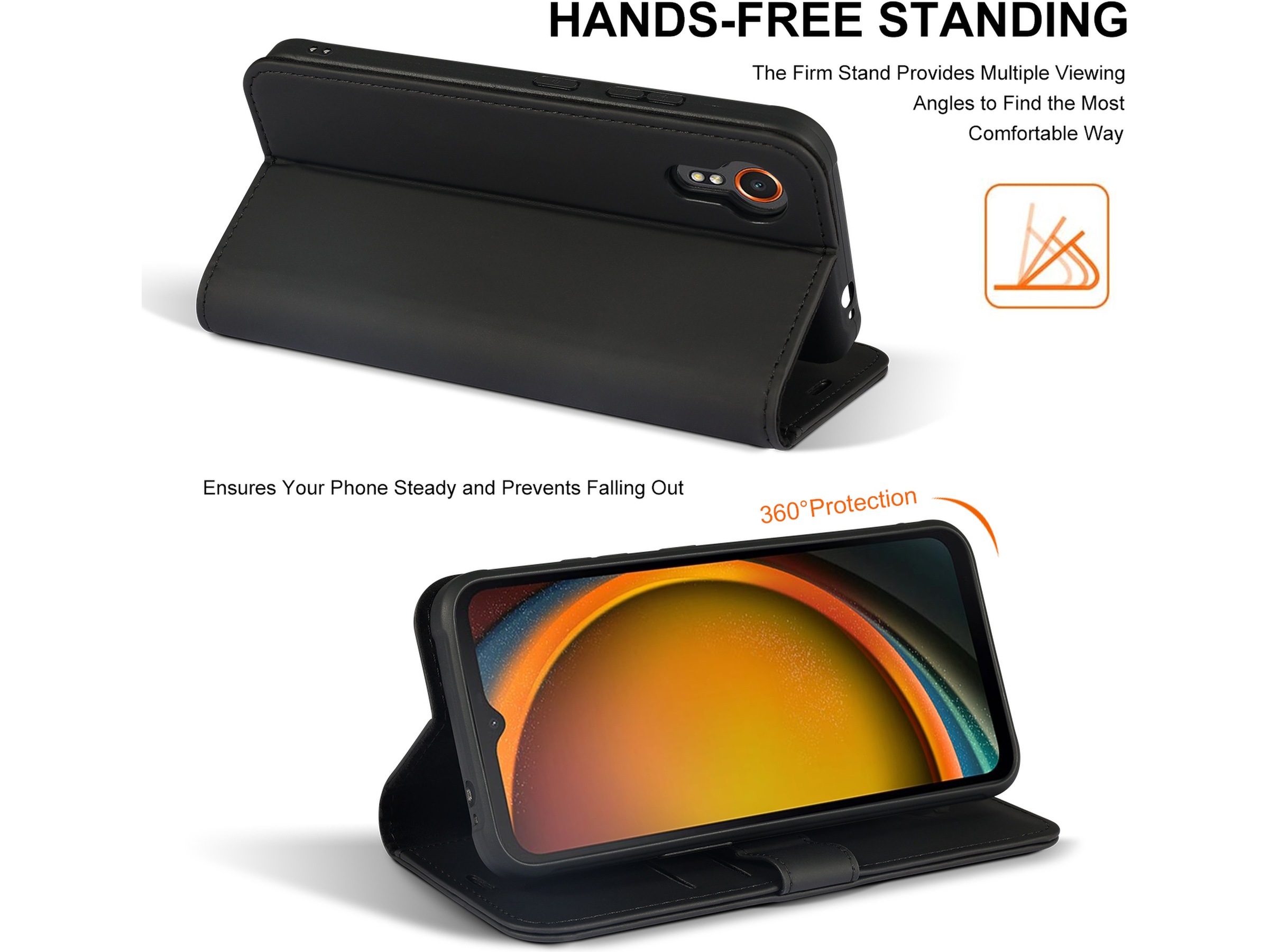 iiglo Samsung XCover 7 Plånboksfodral (svart) Mobilskal