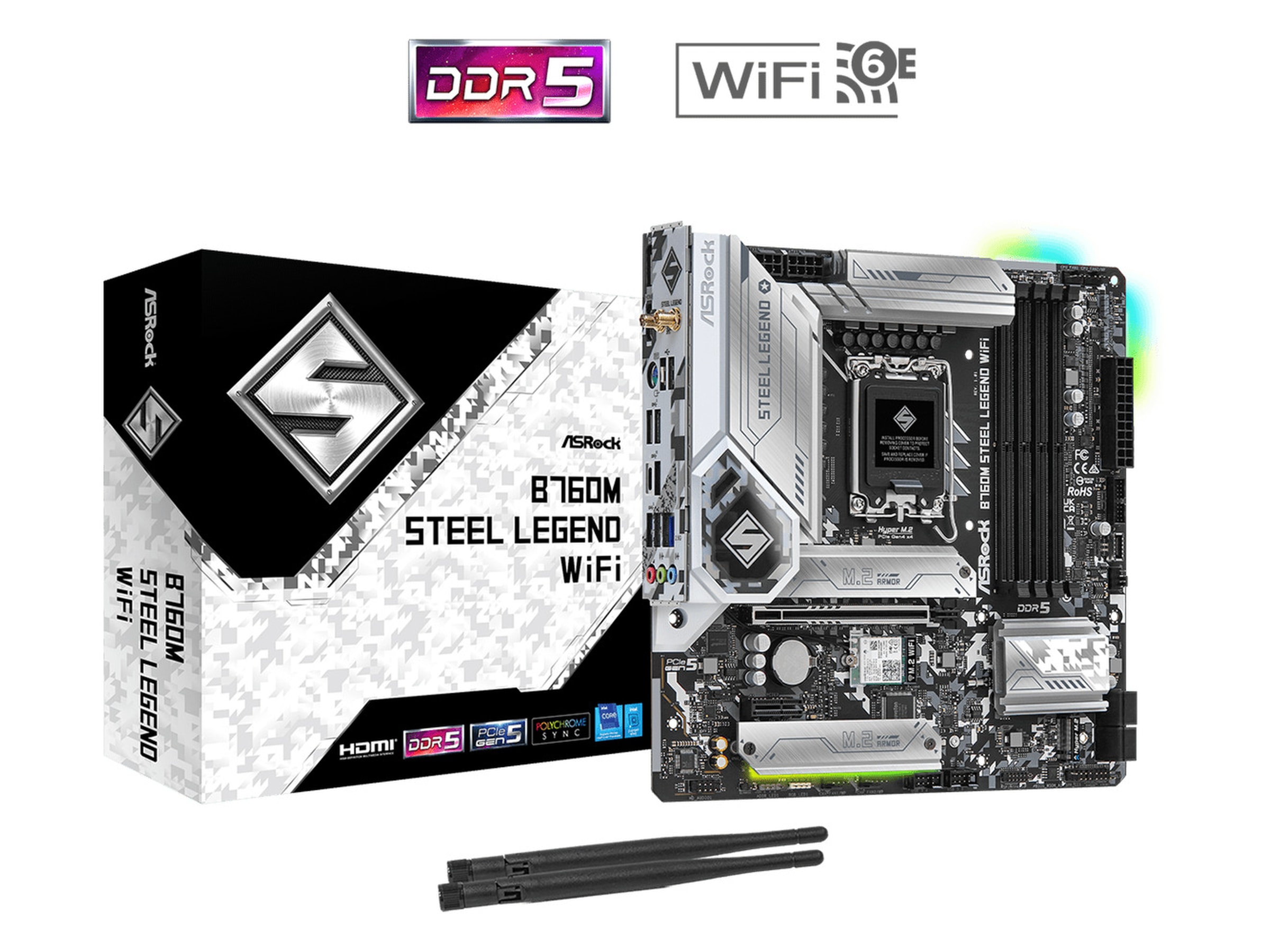 ASRock B760M Steel Legend WIFI Moderkort Intel Socket