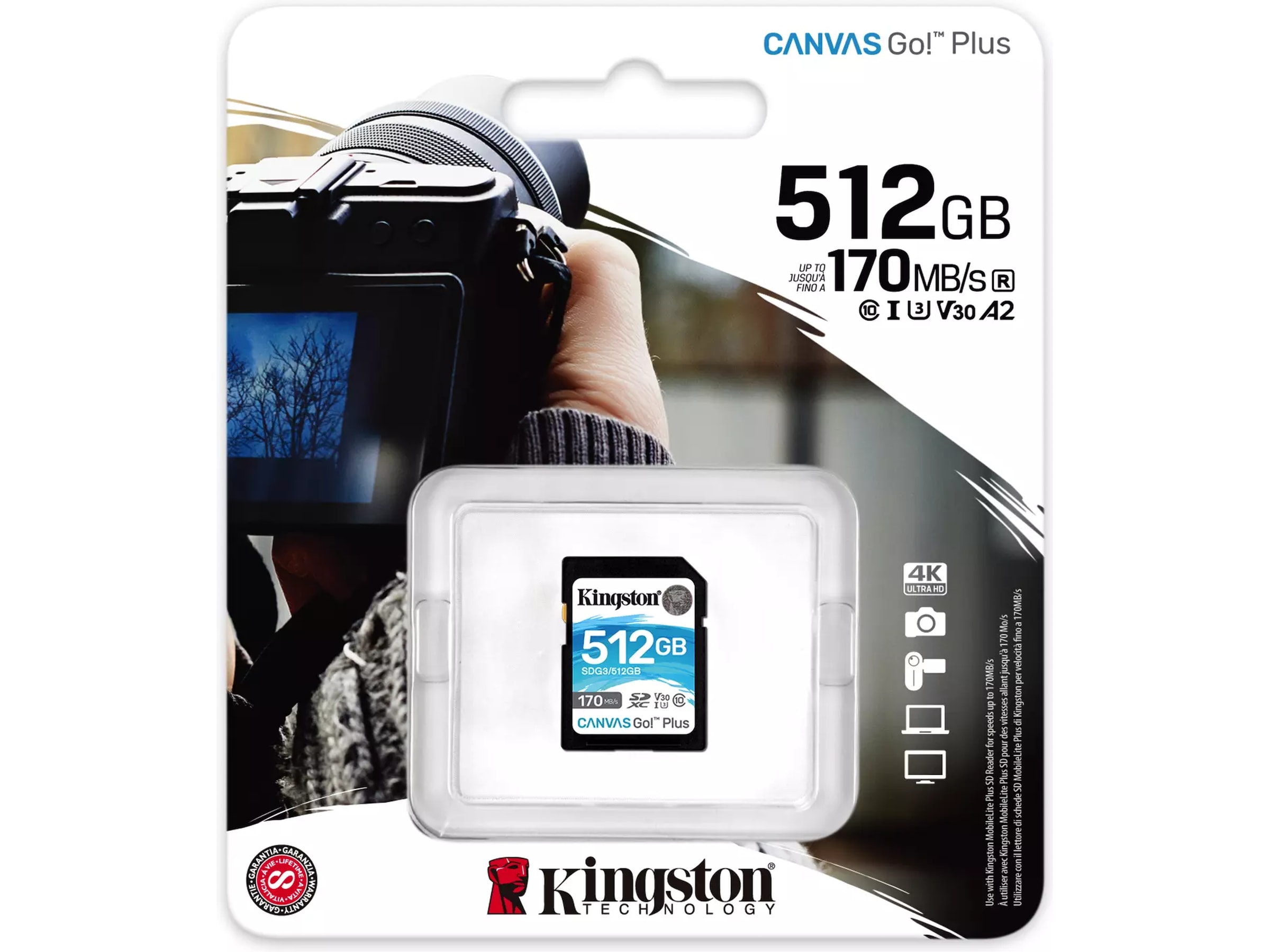 Kingston Canvas Go Plus SDXC 512GB Minneskort