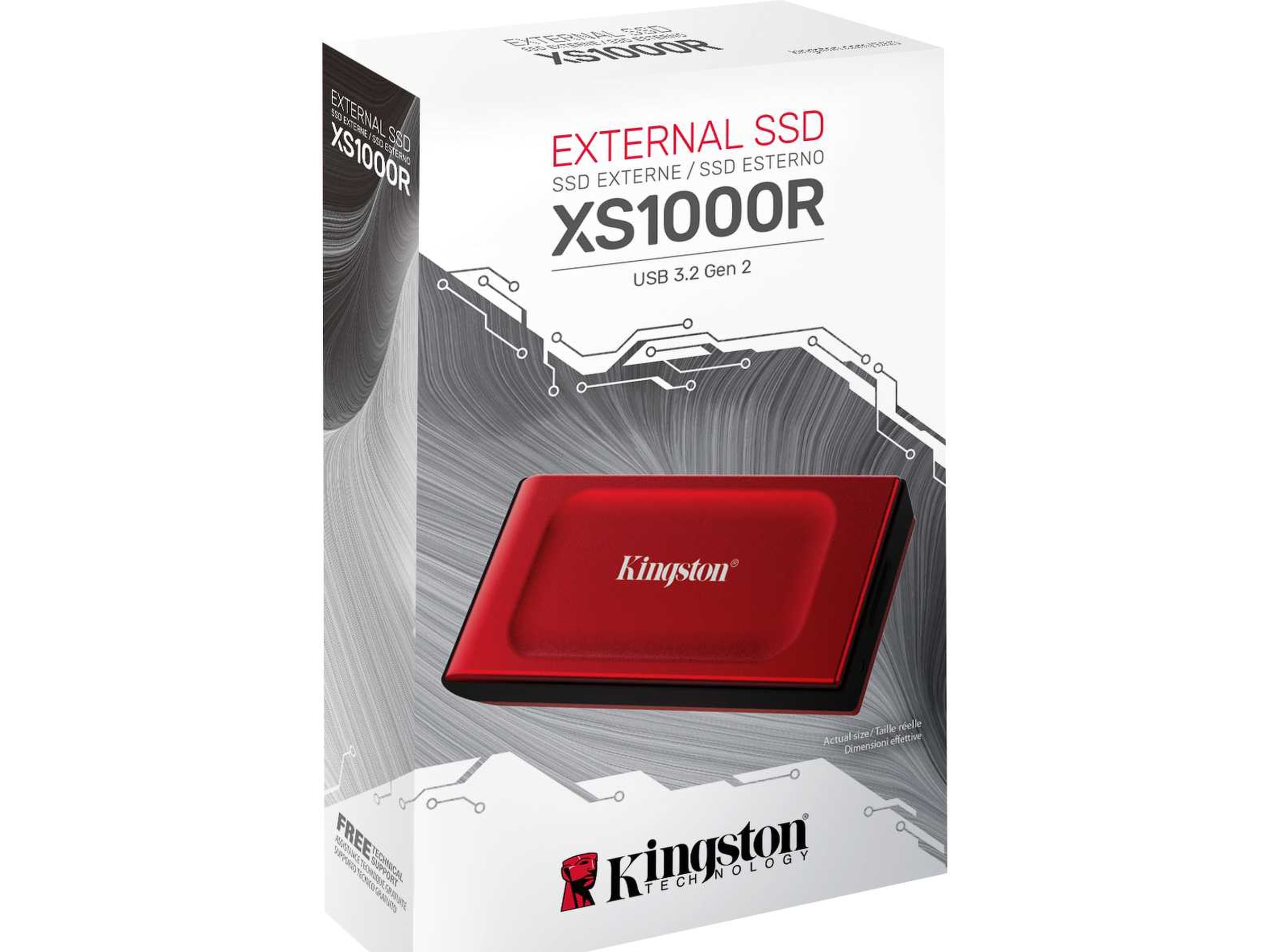 Kingston XS1000 SSD 2TB Röd SSD Extern