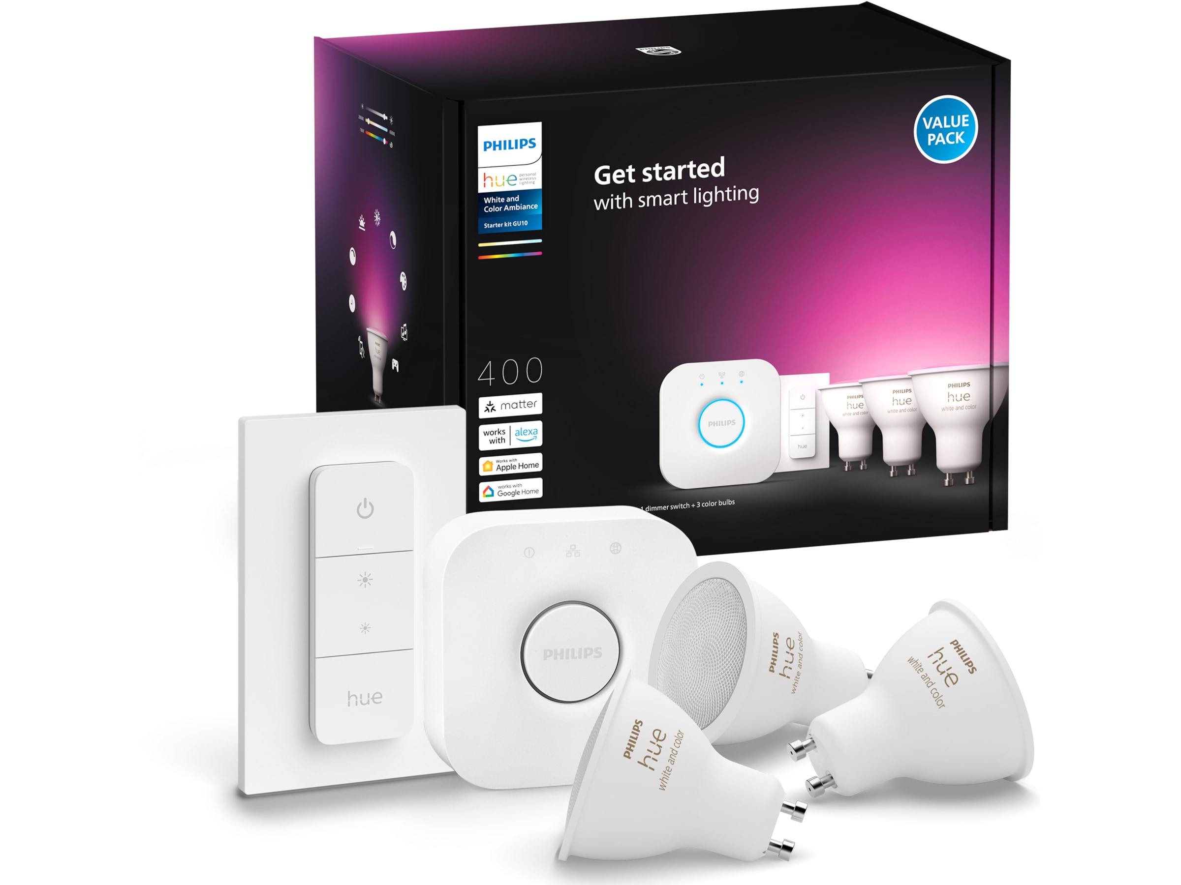 Philips Hue White & Color Ambiance Startpaket GU10 LED-lampor & glödlampor