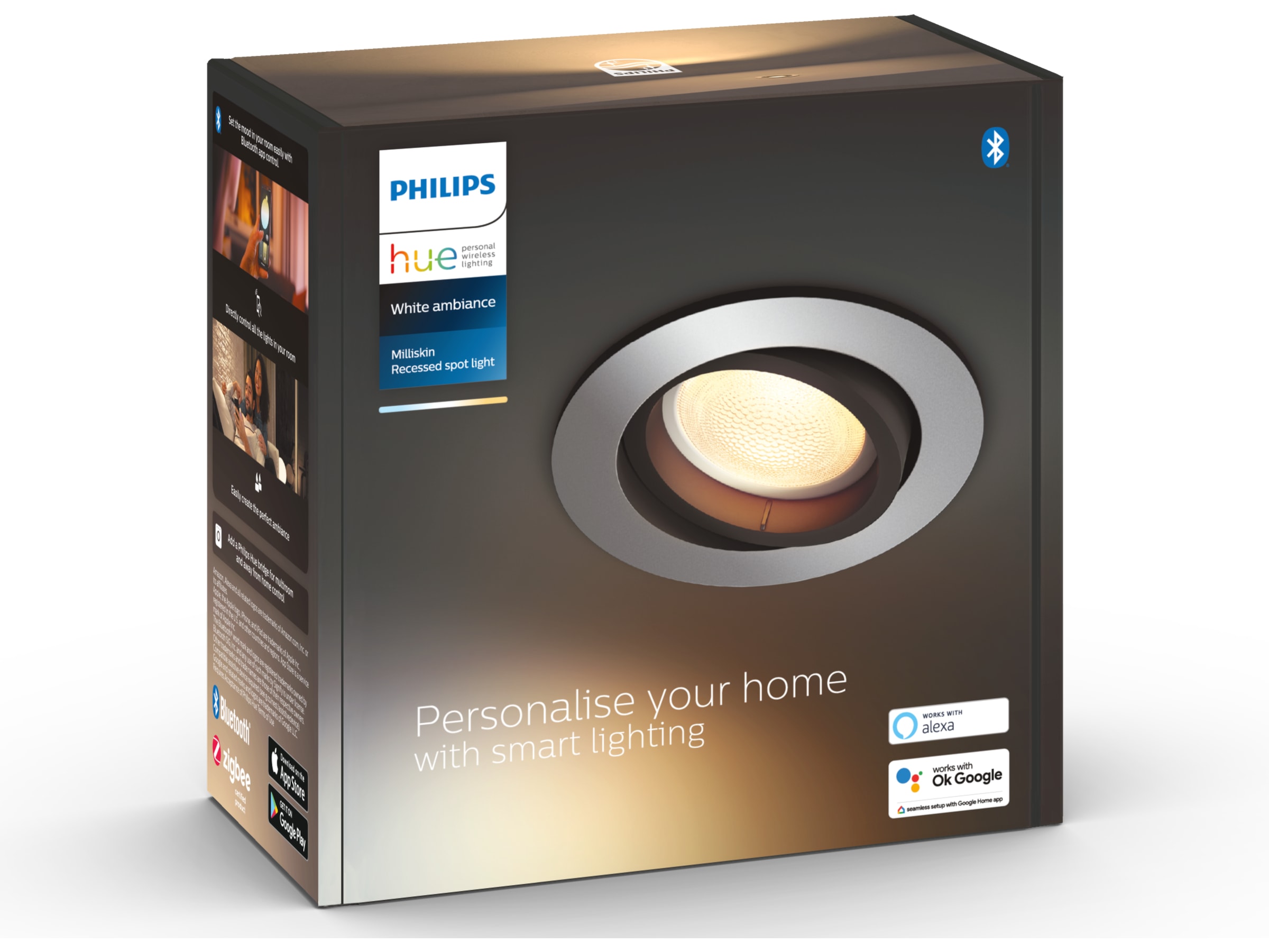 Philips Hue Milliskin Aluminium innfäld spotlight Taklampa