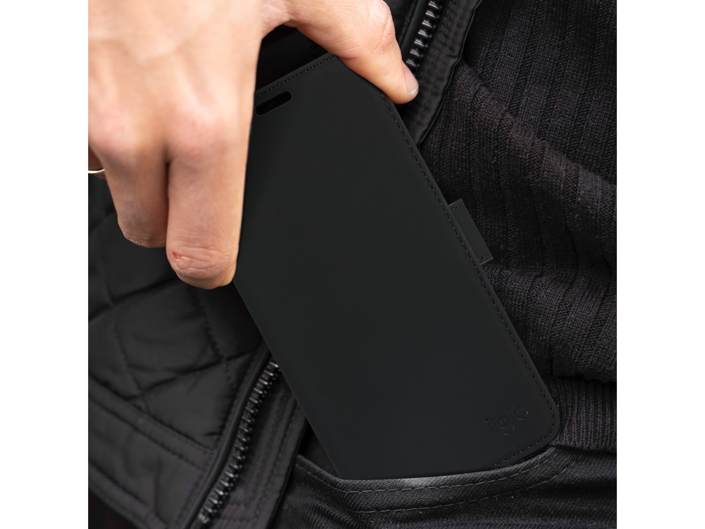 iiglo Samsung Galaxy A25 Plånboksfodral (svart) Mobilskal