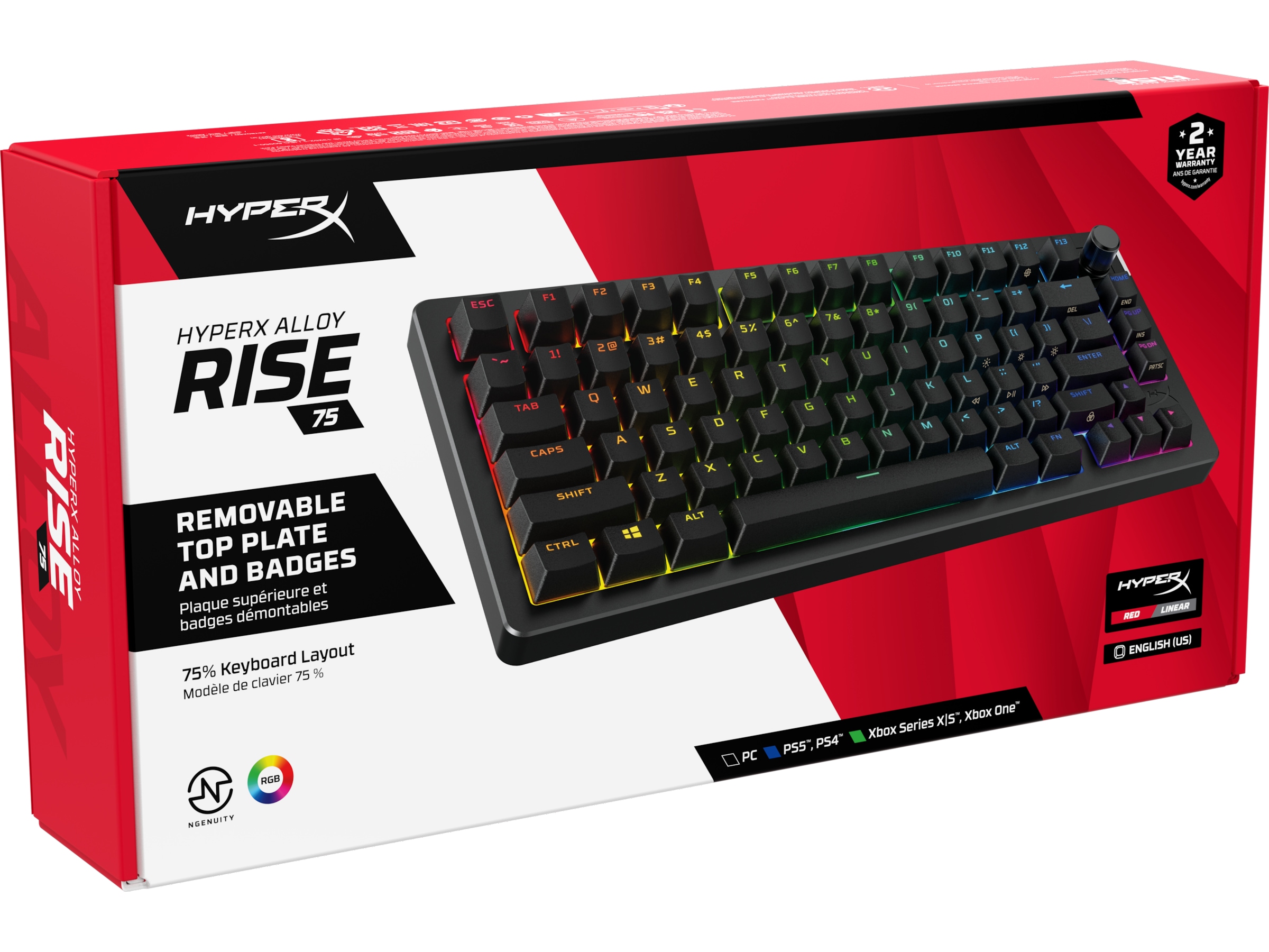 HyperX Alloy Rise 75 gamingtangentbord (svart) Gamingtangentbord