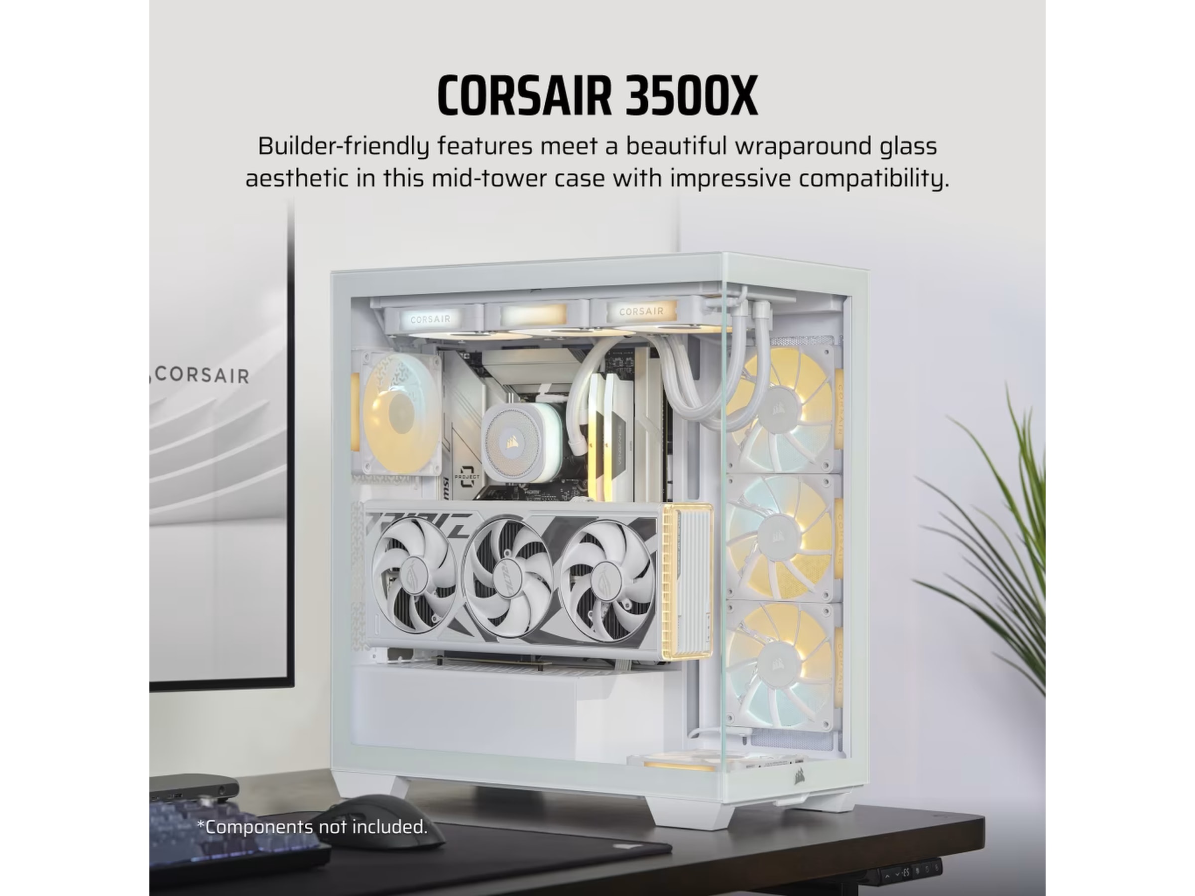 Corsair 3500X Tempered Glass Mid-Tower (vit) Midi tower