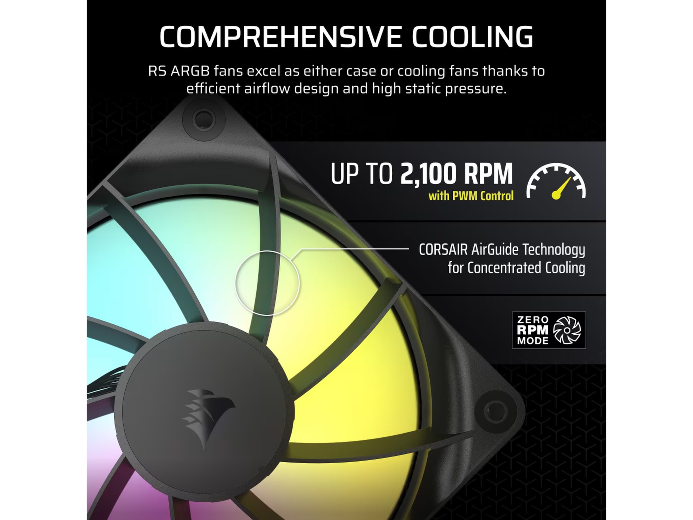 Corsair RS120 ARGB Fläkt (svart) Fläkt