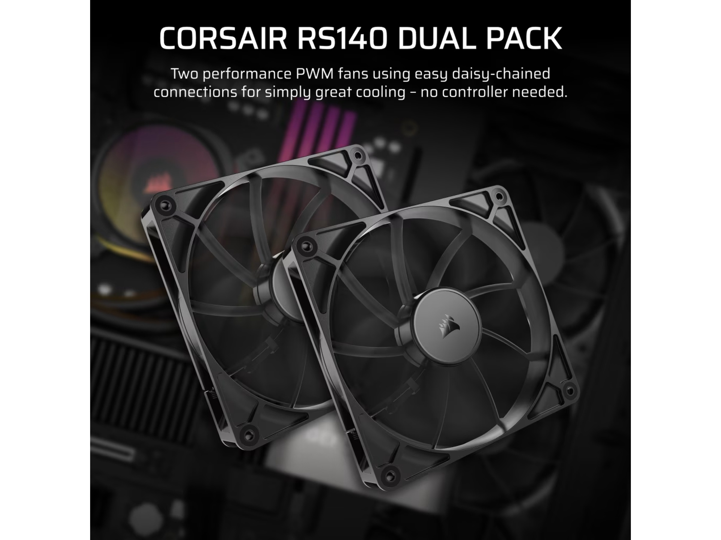 Corsair RS140 Fläkt 2pk (svart) Fläkt