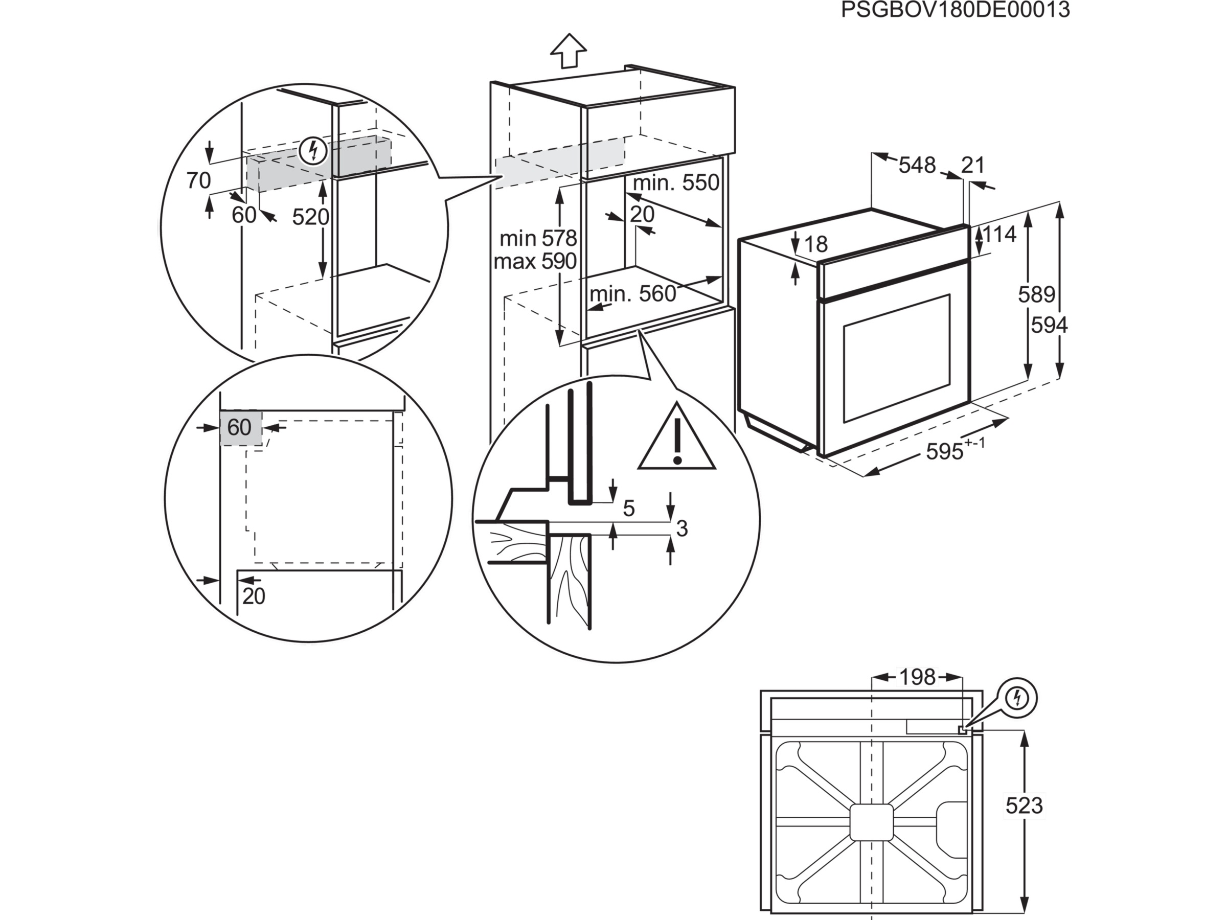 Electrolux COB400X Inbyggnadsugn (stål) Ugn