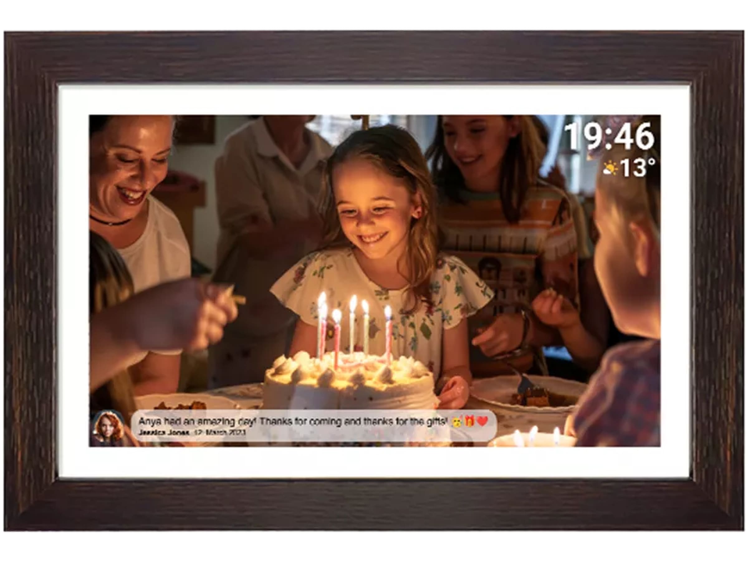 Denver PFF-1543DW 15,6" digital fotoram (mörk ek) TV-ram & tillbehör