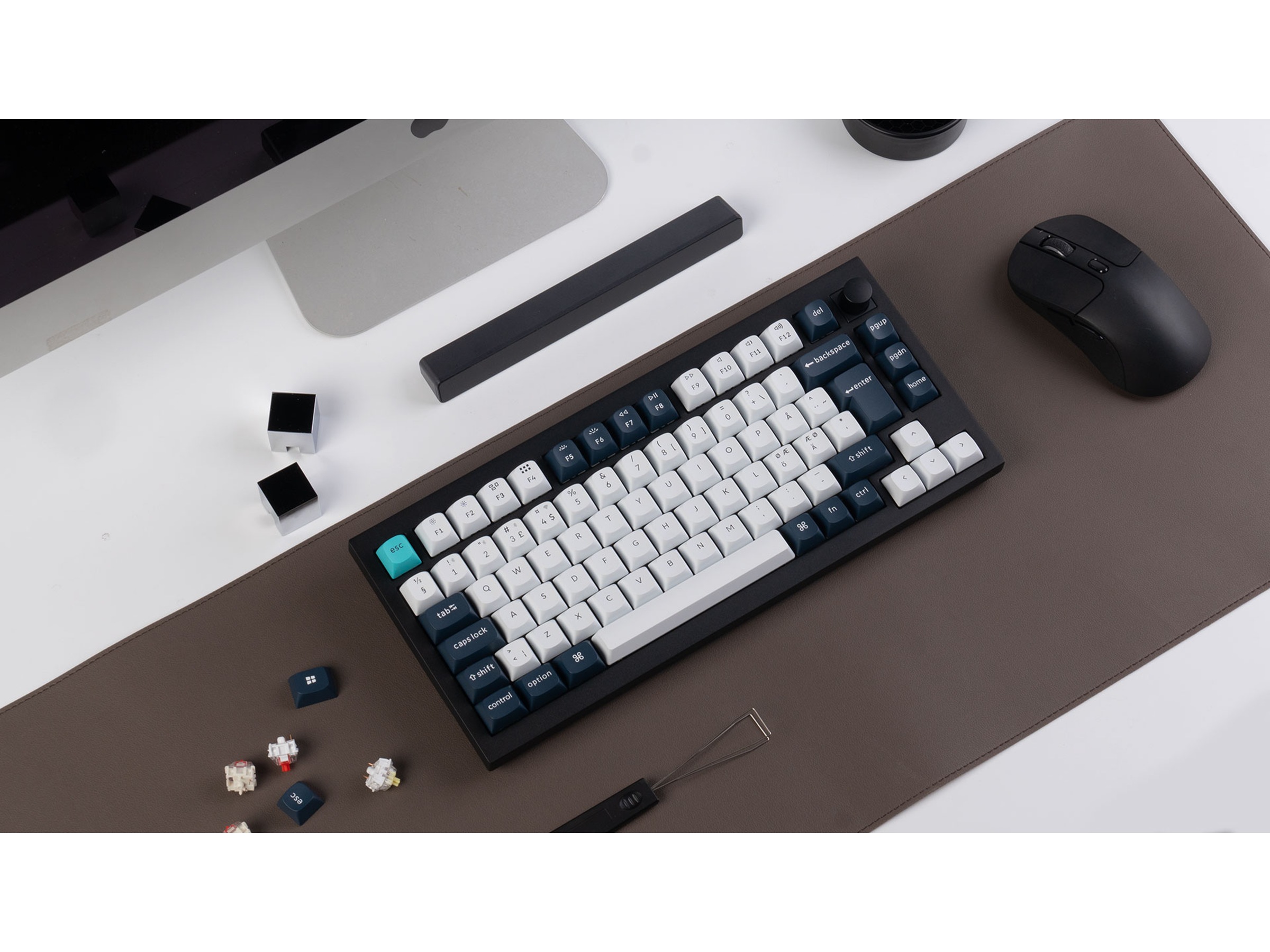 Keychron Q1 MAX 75% trådlös tangentbord Brown Switches -B-Grade Demo tangentbord