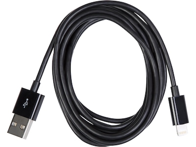 USB A 2.0 male to Lightning male kabel svart 2m