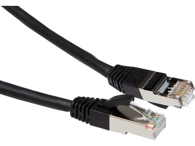 Nätverkskabel Cat6a svart 0,5m