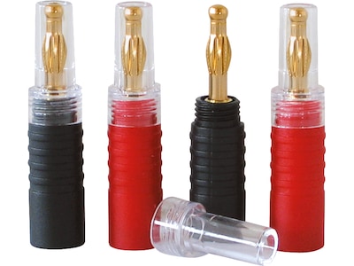 Dynavox avancerade bananpluggar 4pk (röd/svart)