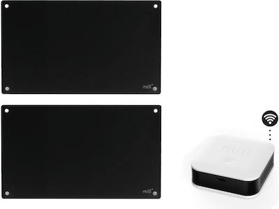 Mill Glass WiFi Gen 3 Panelelement 700W (svart) 2pk + Sense