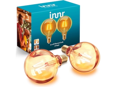 Innr smart glödlampa E27 vintage globe 2pk - fungerar med Philips Hue