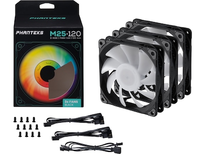 Phanteks M25 120mm DRGB 3 pack Fläkt (svart)
