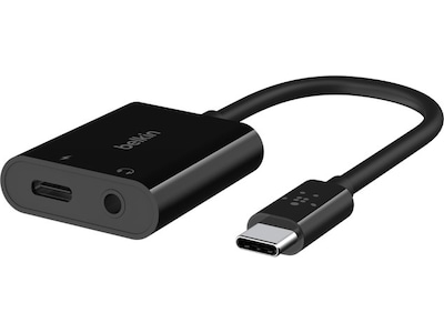 Belkin Rockstar Audio+Charge USB-C Adapter (svart)