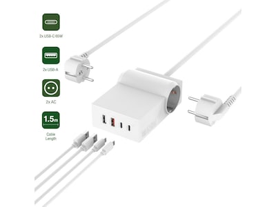 4Smarts Power Strip GaN 65W Laddstation (vit)