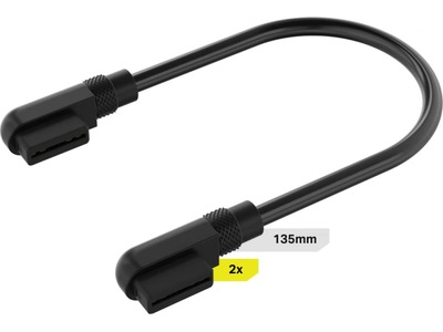 Corsair iCUE Link Kabel 2x 135mm /m Slim 90° (svart)