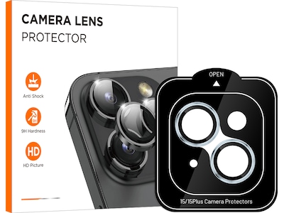 iiglo iPhone 15 / 15 Plus Linsskydd blå ram (blå)