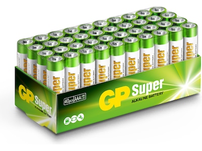 GP Super Alkaline AAA/LR03 batteri, 40-pk