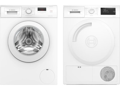 Bosch Serie 2 WAJ280L2SN Tvättmaskin (vit) + Torktumlare Paket