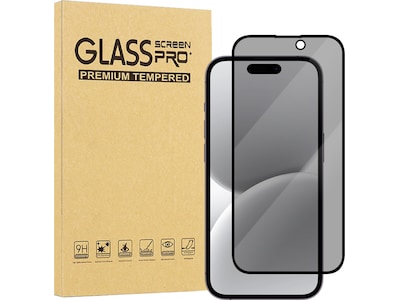 iiglo iPhone 16 / 15 / 15 Pro 3D Privacy Glass skärmskydd
