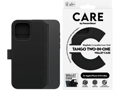 PanzerGlass CARE iPhone 16 Pro Max Tango 2-i-1 Plånboksfodral (svart)