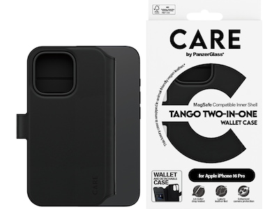 PanzerGlass CARE iPhone 16 Pro Tango 2-i-1 Plånboksfodral (svart)