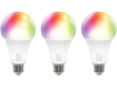 DELTACO WiFi Smart glödlampa RGB E27, 3-pk