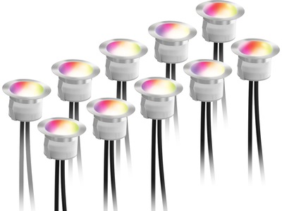 DELTACO Smart infälld spot för terrass RGB, 10-pk