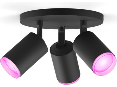 Philips Hue Fugato med 3 spotlights (svart)