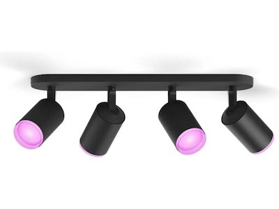 Philips Hue Fugato med 4 spotlights (svart)