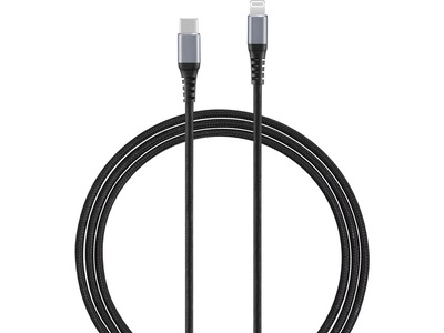 Andersson flätad USB-C till Lightning-kabel 1,5m (svart) 2pk