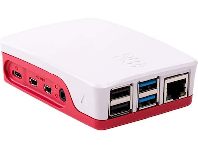 Raspberry Pi 4 B officiellt skal (röd/vit)
