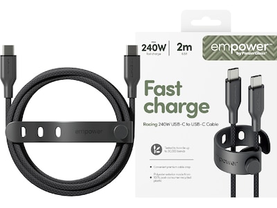 PanzerGlass Racing 240W USB-C kabel, 2m (svart)