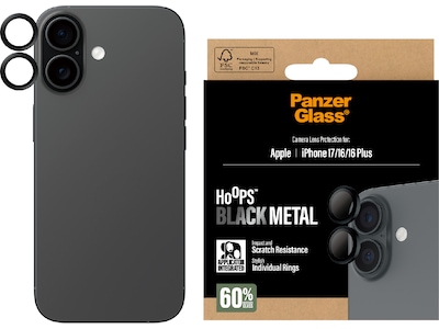 PanzerGlass iPhone 17 / 16 / 16 Plus Hoops Linsskydd (svart)