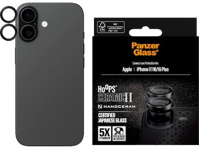 PanzerGlass iPhone 17 / 16 / 16 Plus Hoops Ceramic II Linsskydd