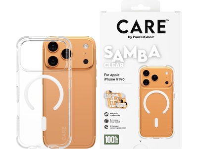 PanzerGlass CARE iPhone 17 Pro Samba Hardcase skal (transparent/vit)
