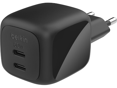 Belkin Dual USB-C PD GaN väggladdare (svart)