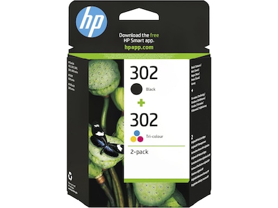 HP Blæk 302 2-pack (sort + trefarvet)
