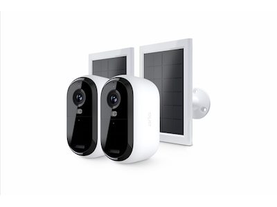 Arlo Essential 3 2K utomhus övervakningskamera 2-pack + solcellspanel