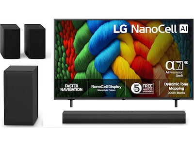 LG 50" NANO80 AI 4K NanoCell smart-TV (2025) + soundbar