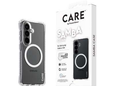 PanzerGlass CARE Galaxy S26 Samba Hardcase fodral (genomskinligt/vitt)