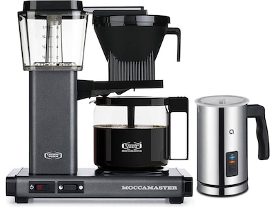 Moccamaster Automatic 53747 kaffebryggare (stengrå) + mjölkskummare
